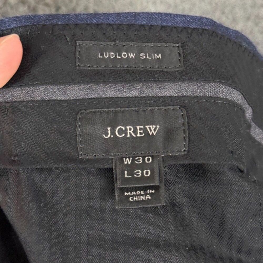 J Crew Dress Pants Mens 30x30 Blue Ludlow Slim Fit Vitale Barberis Canonico Wool - Picture 10 of 14